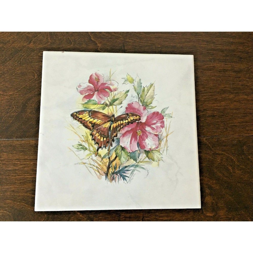 COTTO Butterfly Floral Tile Craft Wall Decor Sprin